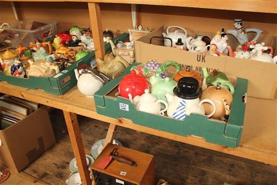 Quantity of novelty teapots